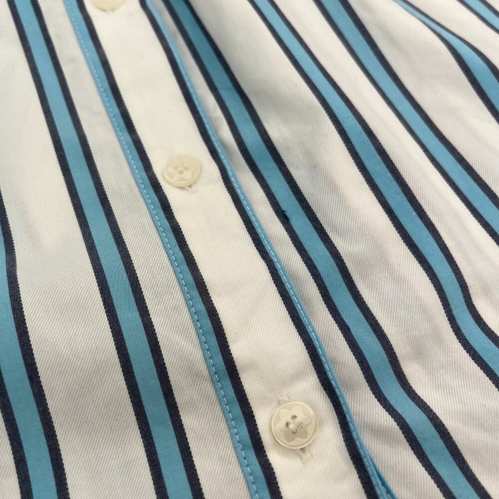 Draper James Blue and White Striped Midi Shirt Dress - Picture 10 of 16